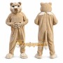 Beige Cougar Mascot Costume with Custom Logo