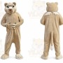 Beige Cougar Mascot Costume with Custom Logo