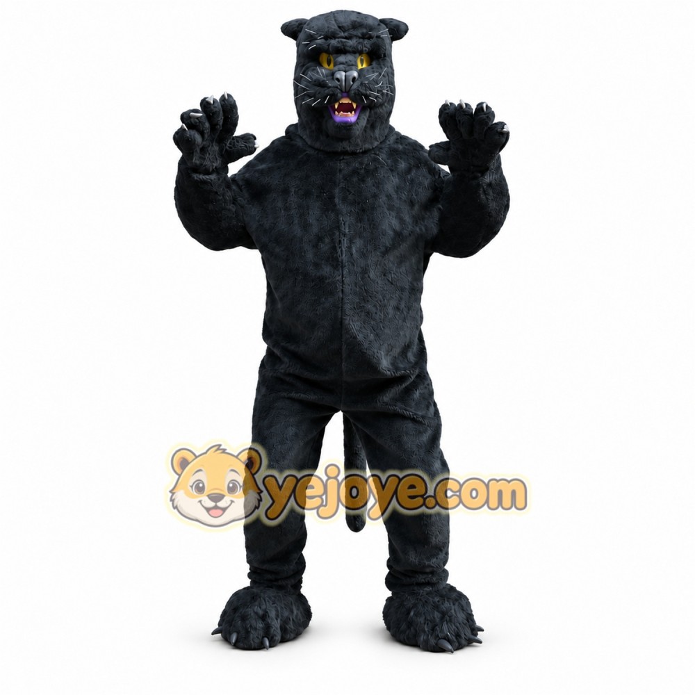 Black Panther Mascot Costume with Custom Logo Black Panther Mascot Costume with Custom Logo
