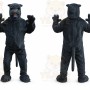 Black Panther Mascot Costume with Custom Logo