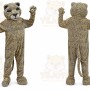 Tan Leopard Mascot Costume with Custom Logo