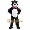 Black Cat Mascot Costume with Custom Logo