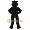 Black Cat Mascot Costume with Custom Logo
