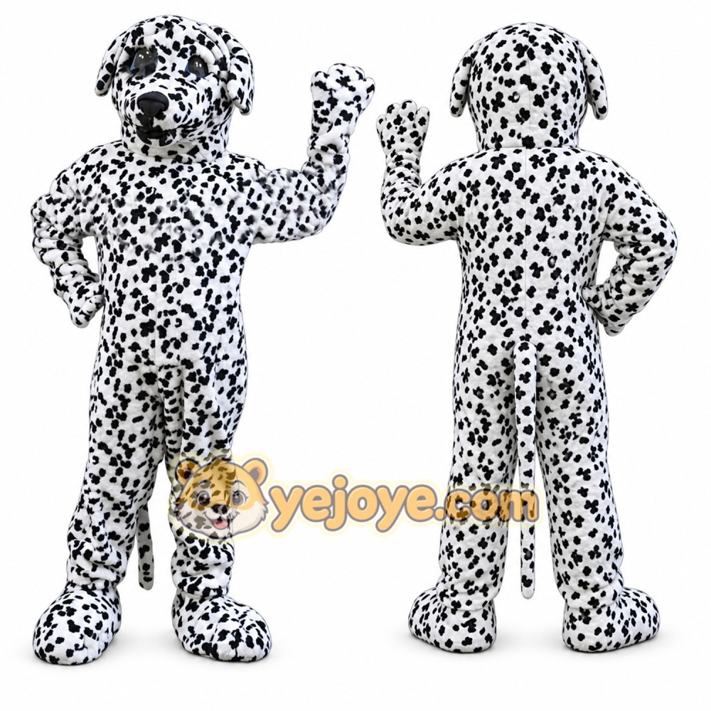 White Dog Mascot Costume with Custom Logo
