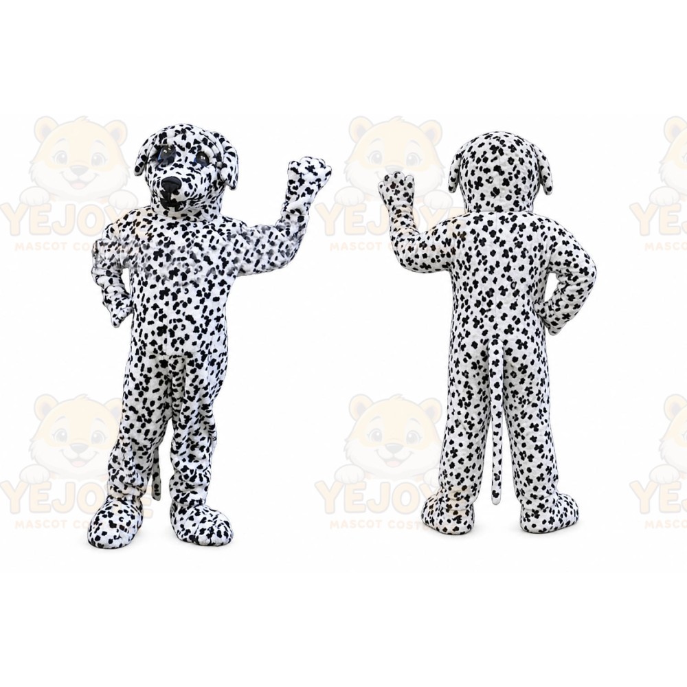 White Dog Mascot Costume with Custom Logo