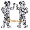 White Dog Mascot Costume with Custom Logo