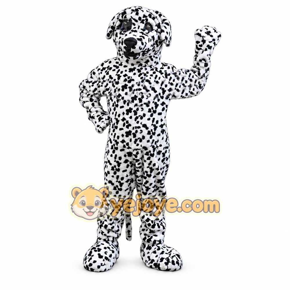 White Dog Mascot Costume with Custom Logo