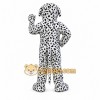 White Dog Mascot Costume with Custom Logo