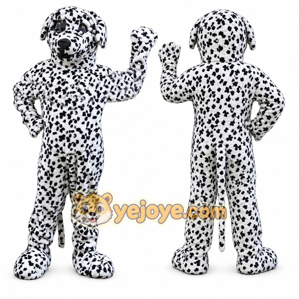 White Dog Mascot Costume with Custom Logo