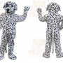 White Dog Mascot Costume with Custom Logo