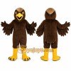 Brown Eagle Mascot Costume with Custom Logo