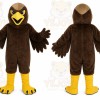 Brown Eagle Mascot Costume with Custom Logo