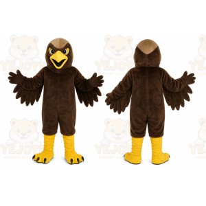 Brown Eagle Mascot Costume with Custom Logo