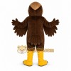 Brown Eagle Mascot Costume with Custom Logo