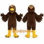 Brown Eagle Mascot Costume with Custom Logo
