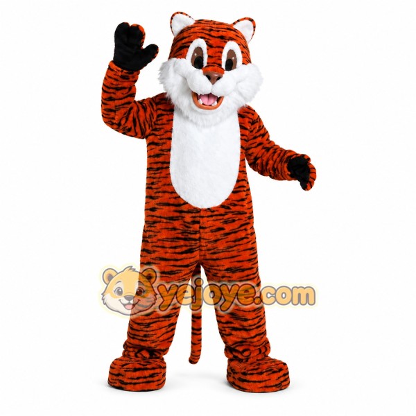 Orange Tiger Mascot Costume with Custom Logo Orange Tiger Mascot Costume with Custom Logo