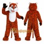 Orange Tiger Mascot Costume with Custom Logo