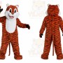 Orange Tiger Mascot Costume with Custom Logo