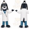 Black Dog Mascot Costume with Custom Logo