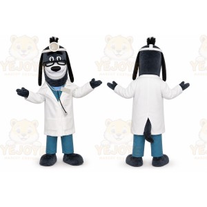 Black Dog Mascot Costume with Custom Logo