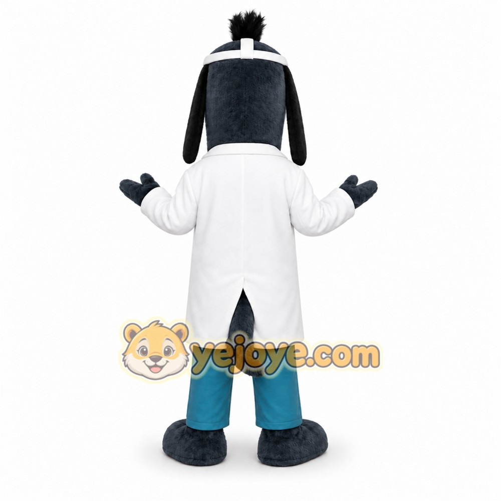 Black Dog Mascot Costume with Custom Logo Black Dog Mascot Costume with Custom Logo
