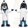 Black Dog Mascot Costume with Custom Logo
