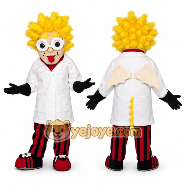 Yellow Dragon Mascot Costume with Custom Logo