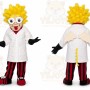 Yellow Dragon Mascot Costume with Custom Logo