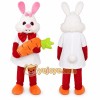 White Rabbit Mascot Costume with Custom Logo White Rabbit Mascot Costume with Custom Logo