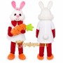 White Rabbit Mascot Costume with Custom Logo