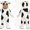 White Cow Mascot Costume with Custom Logo