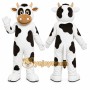 White Cow Mascot Costume with Custom Logo