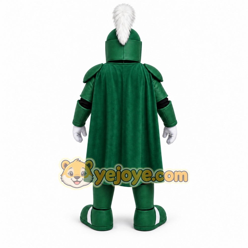Green Medieval Knight Mascot Costume with Custom Logo Green Medieval Knight Mascot Costume with Custom Logo