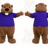 Brown Beaver Mascot Costume with Custom Logo