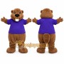 Brown Beaver Mascot Costume with Custom Logo