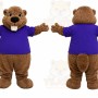 Brown Beaver Mascot Costume with Custom Logo