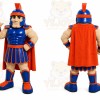 Blue Roman Warrior Mascot Costume with Custom Logo