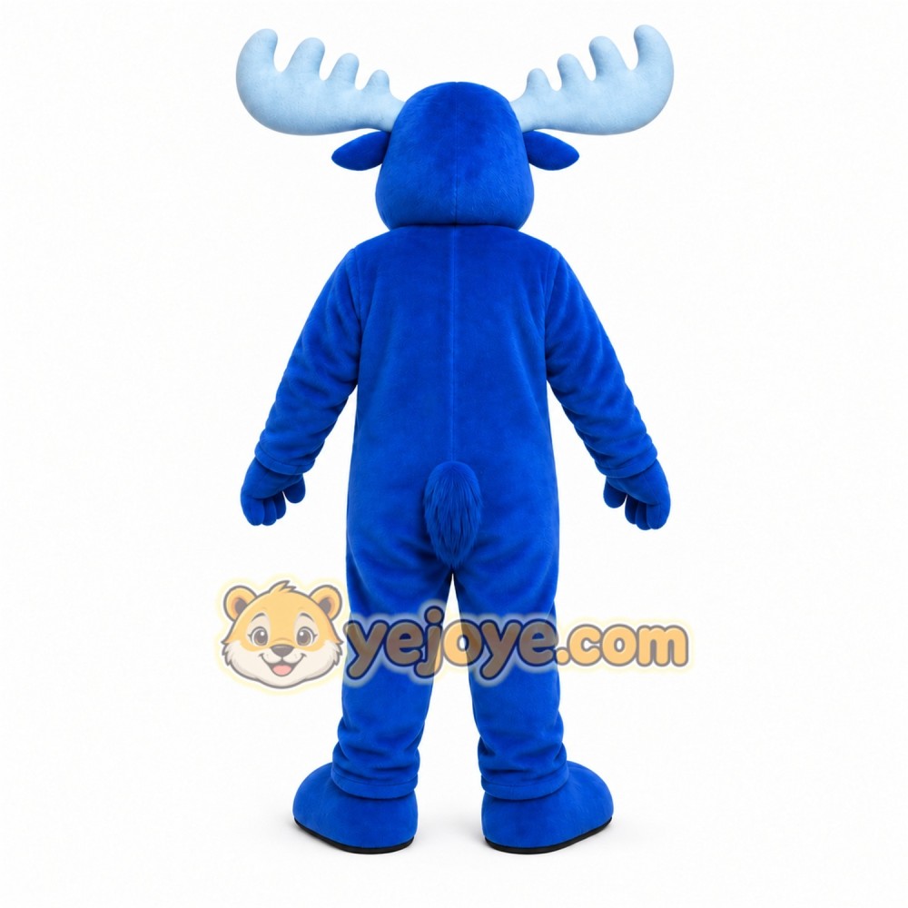 Blue Moose Mascot Costume with Custom Logo Blue Moose Mascot Costume with Custom Logo