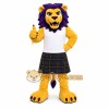 Yellow Lion Mascot Costume with Custom Logo
