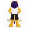 Yellow Lion Mascot Costume with Custom Logo