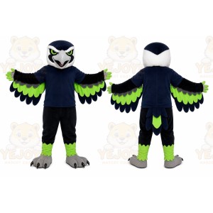 Black Bird Mascot Costume with Custom Logo