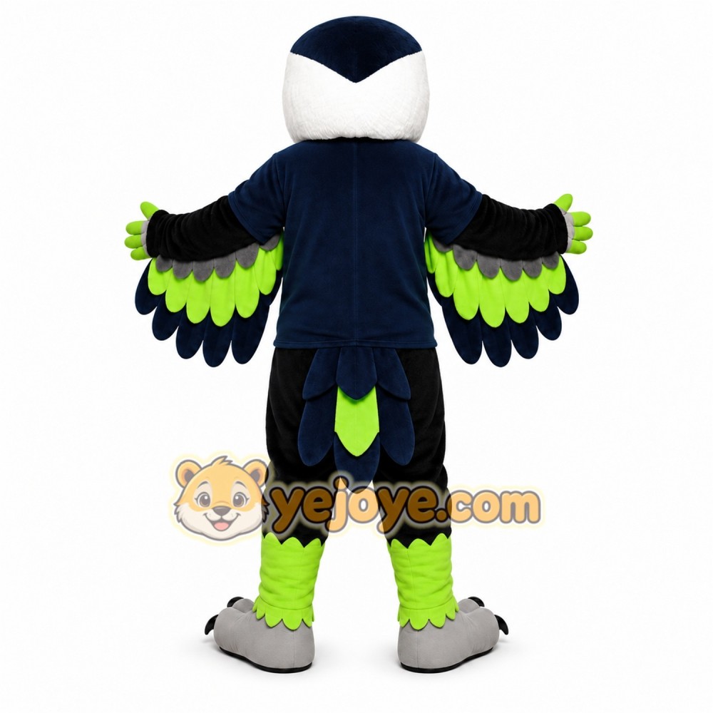 Black Bird Mascot Costume with Custom Logo