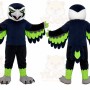 Black Bird Mascot Costume with Custom Logo