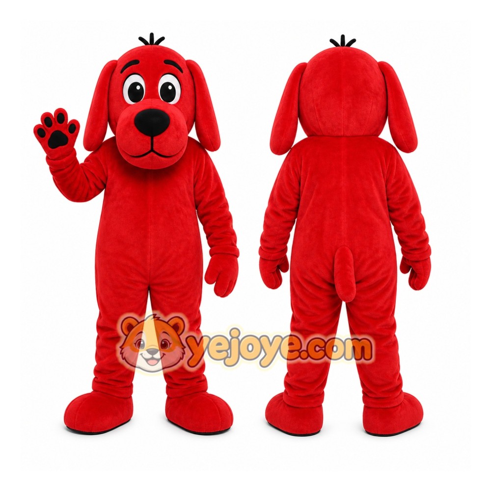 Red Dog Mascot Costume with Custom Logo Red Dog Mascot Costume with Custom Logo