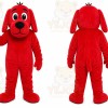 Red Dog Mascot Costume with Custom Logo