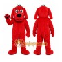 Red Dog Mascot Costume with Custom Logo