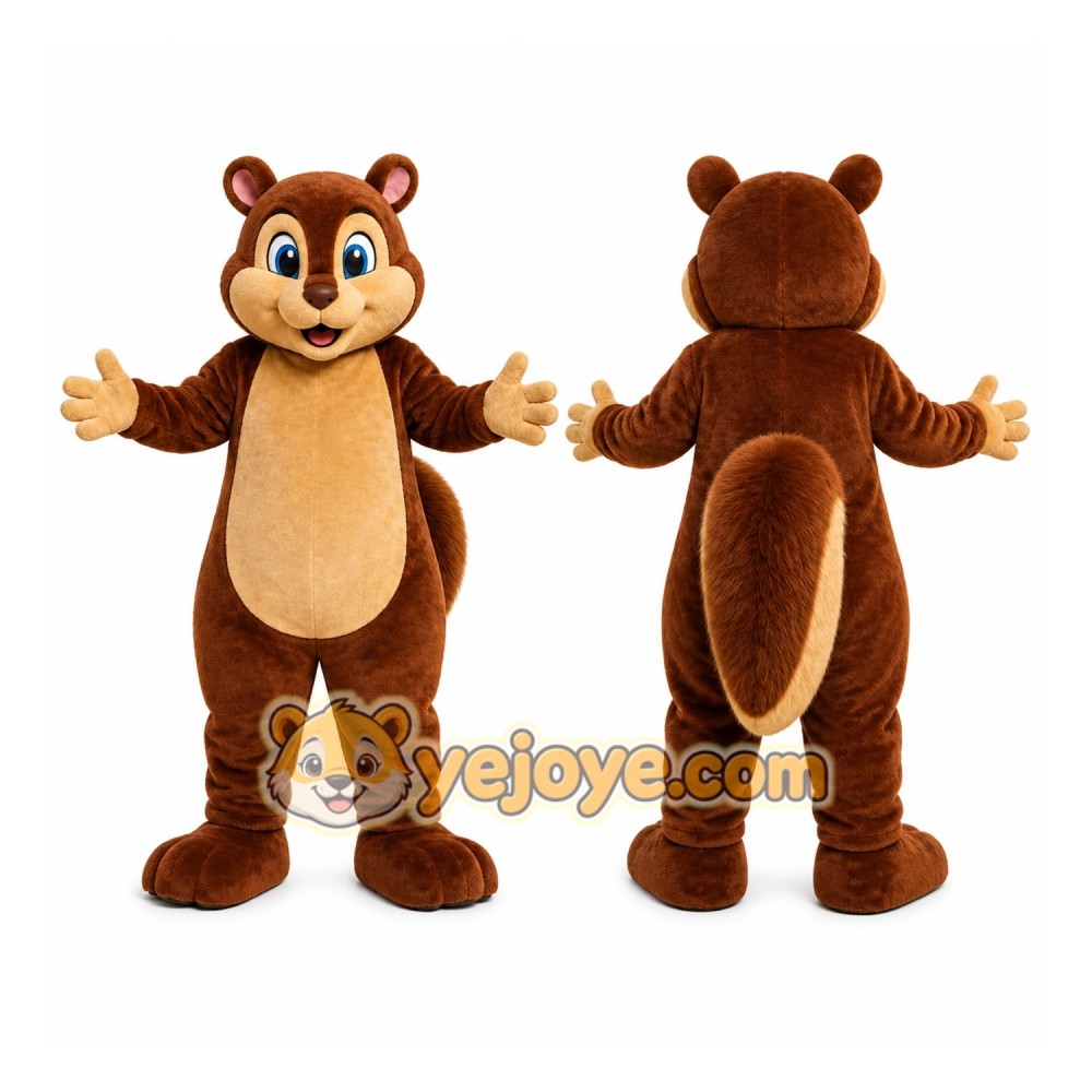 Brown Squirrel Mascot Costume with Custom Logo Brown Squirrel Mascot Costume with Custom Logo