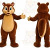 Brown Squirrel Mascot Costume with Custom Logo