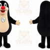 Black Mole Mascot Costume with Custom Logo