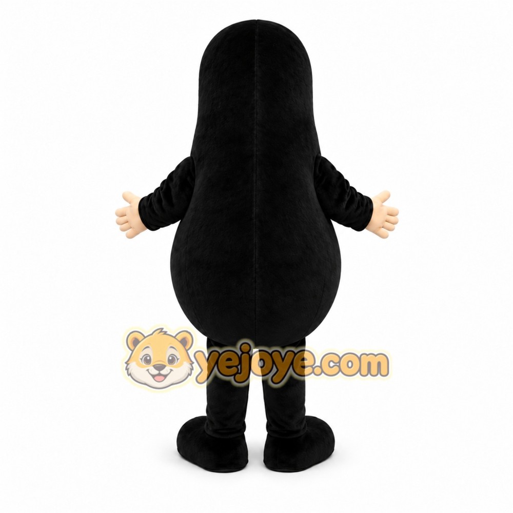 Black Mole Mascot Costume with Custom Logo Black Mole Mascot Costume with Custom Logo